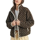 SeeLuNa Slouchy Fleece Jacket Women Long Sleeve Button Down High Neck Polka Dot Puffer Jackets Sherpa Overcoat with Pockets