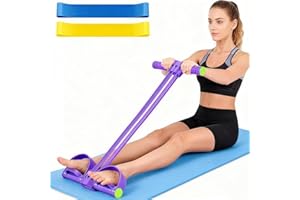 Pedal Resistance Band with Handle,Upgrade 6-Tube Detachable Yoga Bands,Multi-Functional Resistance Band Fitness Equipment, fo