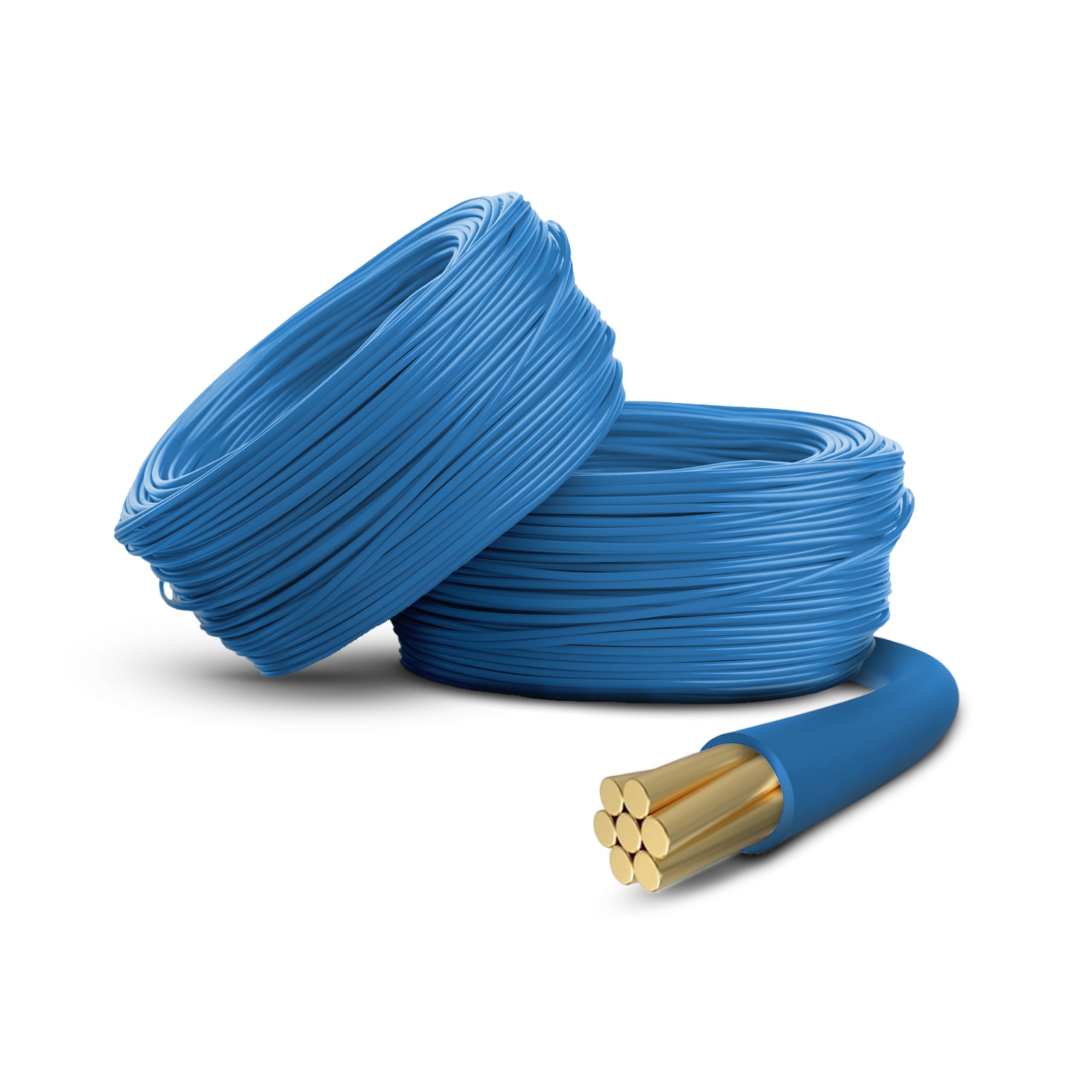 Primes DIY 1.5mm Single Core Conduit Cable, 6491X Copper PVC Earth Wire, BASEC Approved – Blue Neutral (3 Meter)