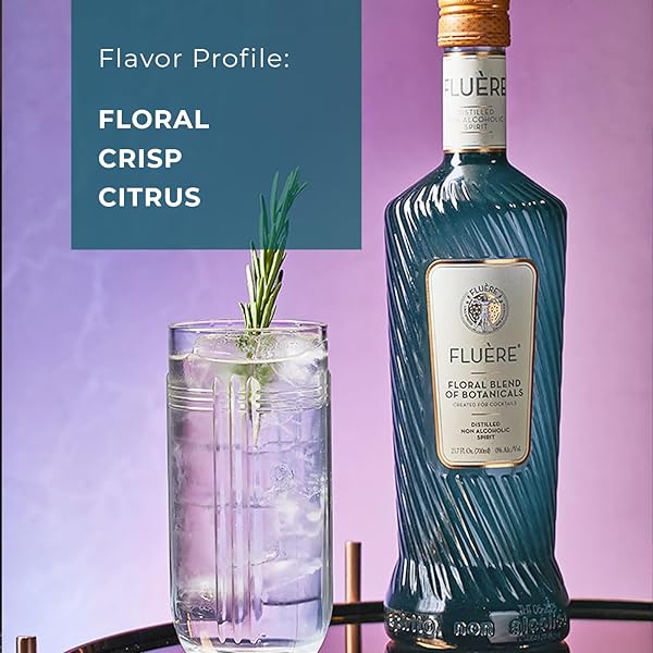 FLUÈRE FLORAL BOTANICAL BLEND | GIN ALTERNATIVE | PREMIUM NON-ALCOHOLIC DISTILLED SPIRIT | ALCOHOL-FREE SPIRIT ALTERNATIVE FOR ZERO PROOF COCKTAILS