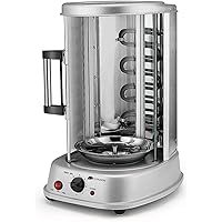 Flexzion Vertical Rotisserie Oven Grill - Countertop Shawarma Machine Kebab Electric Cooker Rotating Oven, Stainless Steel Ro