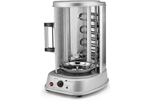Flexzion Vertical Rotisserie Oven Grill - Countertop Shawarma Machine Kebab Electric Cooker Rotating Oven, Stainless Steel Ro