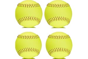 OMYOPY Official Size 12" Softballs - Fastpitch Practice & Training Balls, Leather Covered