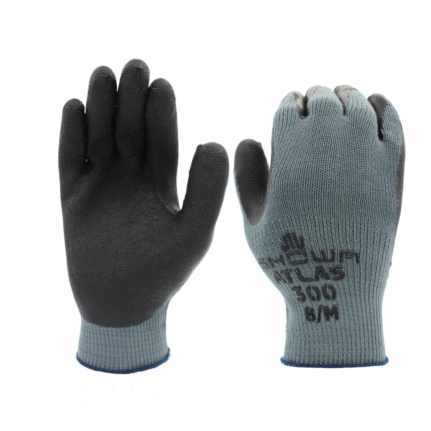 SHOWA Atlas 300 Natural Latex Palm Coated General Purpose Work Glove with Poly/Cotton Liner, for Vending Machines, Black, X-Large (12 Pair) Image SHOWA Atlas 300 Natural Latex Palm Coated General Purpose Work Glove with Poly/Cotton Liner, for Vending Machines, Black, X-Large (12 Pair) Image