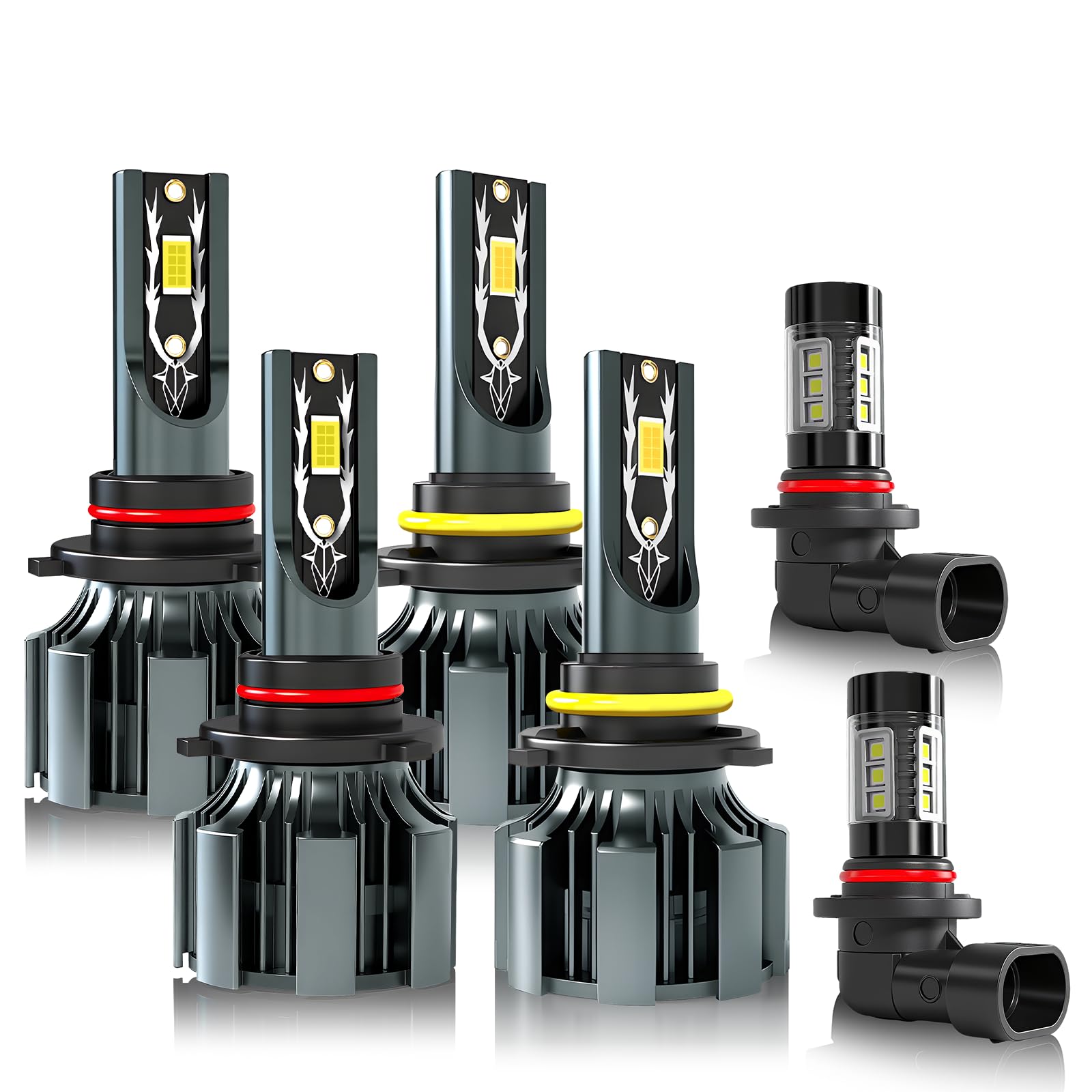 Photo 1 of JEAZONFA Light Bulbs Compatible For 2003 2004 2005 2006 Chevy Silverado 1500 2500 3500, 9005 Hi Beam + 9006 Lo Beam + 9145 Fog Light Bulbs, 6500K Cool White,Plug and Play,Pack of 6