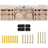 TWO STONES Wooden Hangboard Rock Climbing Pull Up Bar Designed Training for Climbing, Wooden Fingerboard Climbing Training Board for Building Core Strength and Endurance (CJ-HB2005)