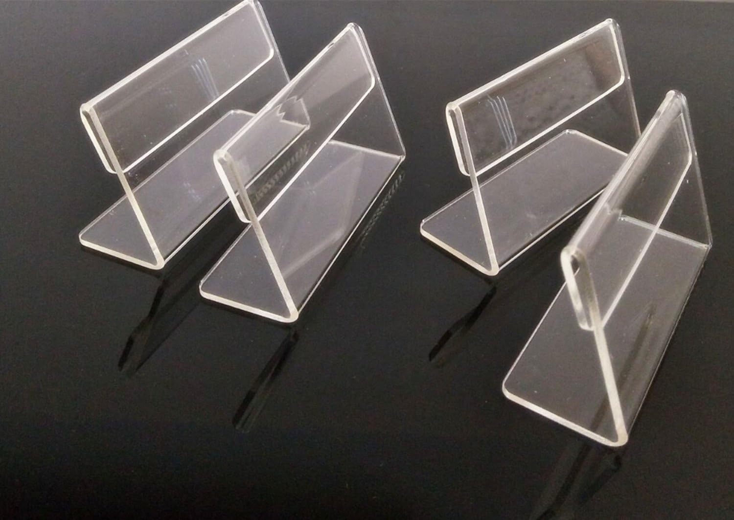 Set of 30PCS L Shape Clear Acrylic Price Card Tag Label Stand , Mini Sign Display Holder,Counter Top Stand 7x4cm - Image 3