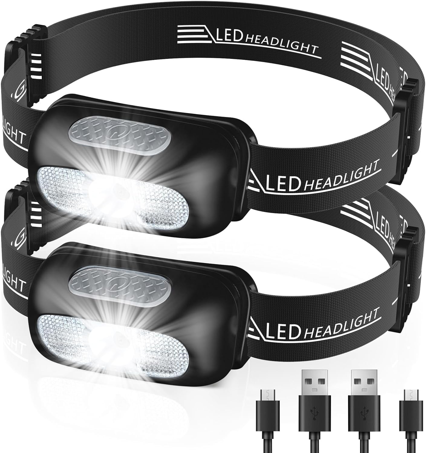 CIRYCASE Head Torch, Ultra-Light Rechargeable LED Headlamp with White Red Light, IPX4 Waterproof & 5 Modes Adjustable Headlamp Accessories for Adults & Kids, 200 Lumen Headlight for Camping, Cycling