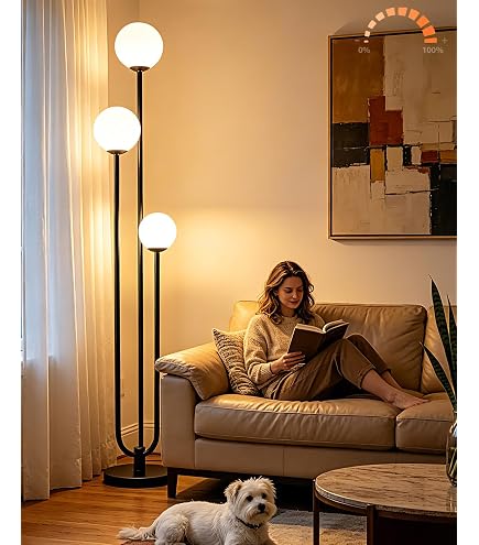 Ikea Simrishamn Floor lamp with LED Bulb Chrome Plated Opal Glass