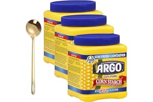moofin Argo Pure Corn Starch, 16 Oz, Includes Moofin Golden SS Spoon, Versatile Thickening Agent, Cornstarch for Cooking & Baking - Smooth, Lump-Free Texture, Cornstarch Bulk Bundle (Pack of 3)