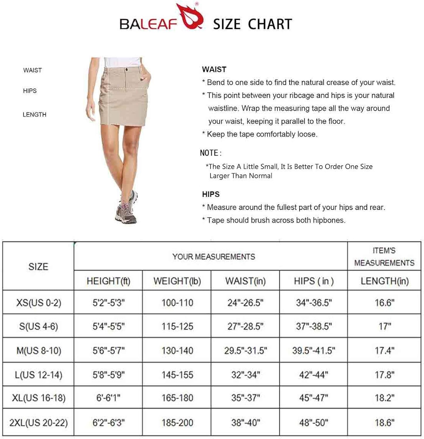 BALEAF Women's Outdoor Skort UPF 50 Active Athletic Skort Casual Skort Skirt with Zip Pockets Hiking Golf: Clothing