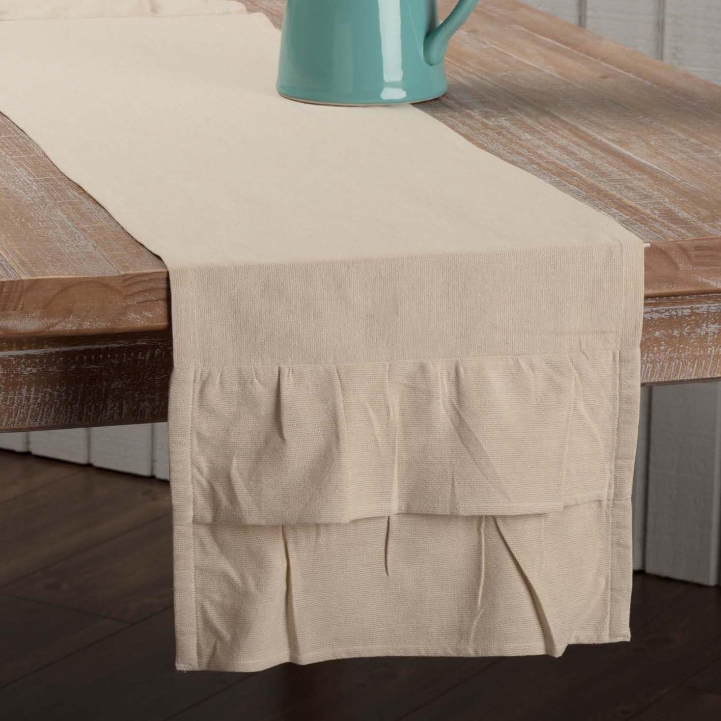Best white cloth ruffled table runner