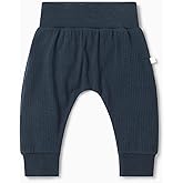 Mori Baby Premium Joggers in Ribbed Navy - Comfortable Fit Breathable Everyday Pants - Viscose from Bamboo - Elastic Waist Bottoms - 18-24 Months