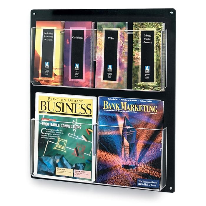 Buy Displays2go Wall Mount Literature Organizer, Removable Dividers for