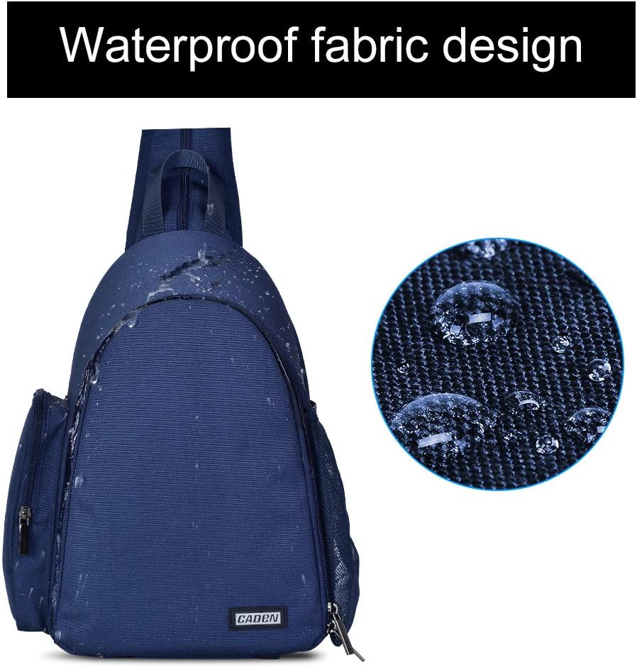 CADeN Camera Bag Sling Backpack, Camera Case Backpack with Tripod Holder for DSLR/SLR Mirrorless Cameras (Canon Nikon Sony Pentax) Blue : Camera & Photo