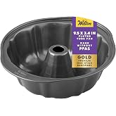 Wilton Gold Non-Stick Fluted Tube Cake Pan, Made Without PFAS, 9.49 in | Non-Stick Steel with Scratch-Resistant Coating, Resi