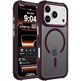 DEERLAMN for iPhone 18 Pro Case/iPhone 17 Pro Case Matte Wine Red | Compatible with Magsafe Military Grade Drop Protection Translucent Slim Fit Anti-slip Shockproof Protective Phone Cover