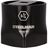 Steelman 3-3/4-Inch 6-Point Automotive Wheel Locknut Socket, 3/4-Inch Drive, Durable Steel, Corrosion-Resistant Black Powder Coating, Laser Etched Callouts