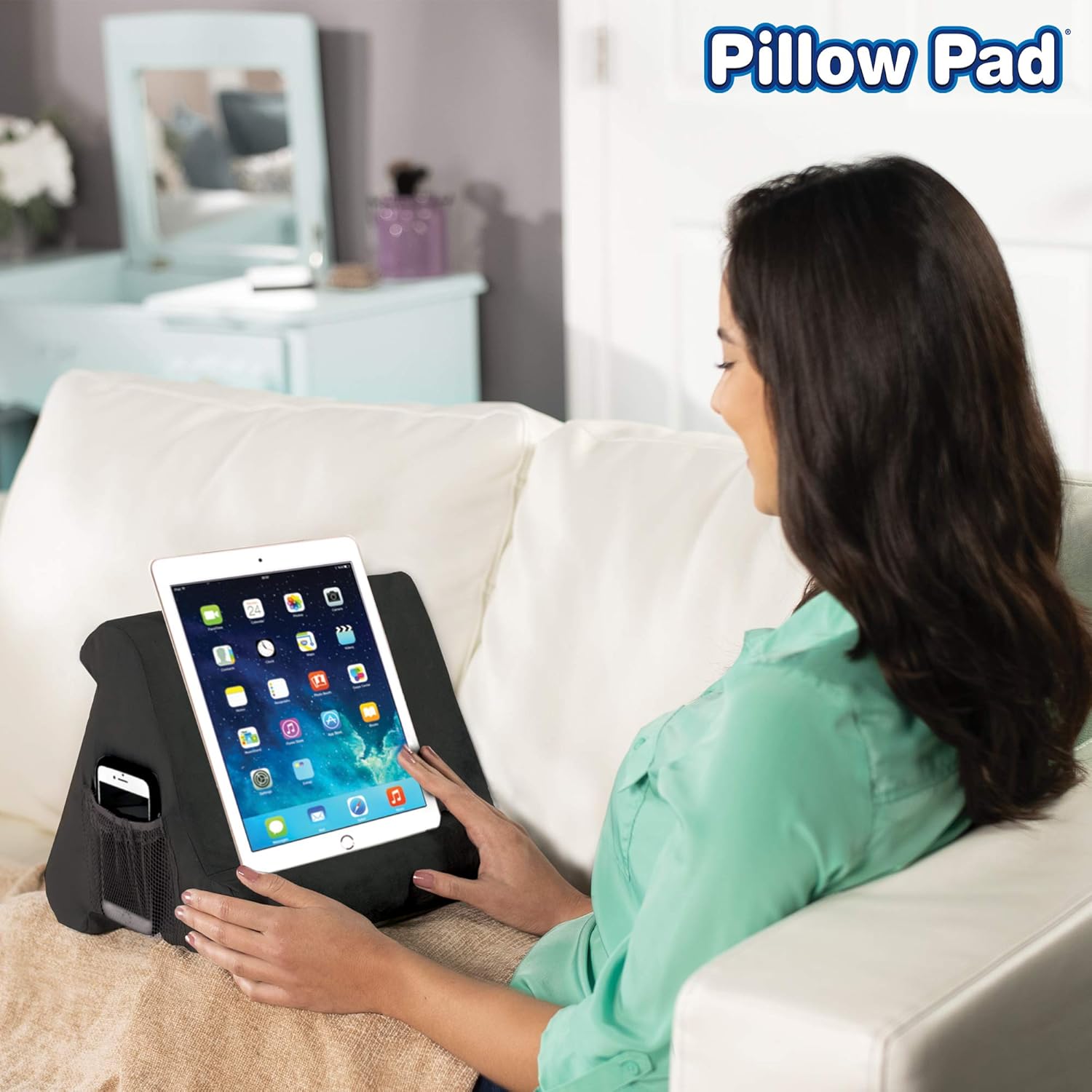 Ontel Pillow Pad Multi-Angle Soft Tablet Stand, Charcoal Grey: Health & Personal Care