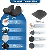 QUTOOL Memory Foam Seat Cushion Office Chair Car Desk Chair Cushion view 3