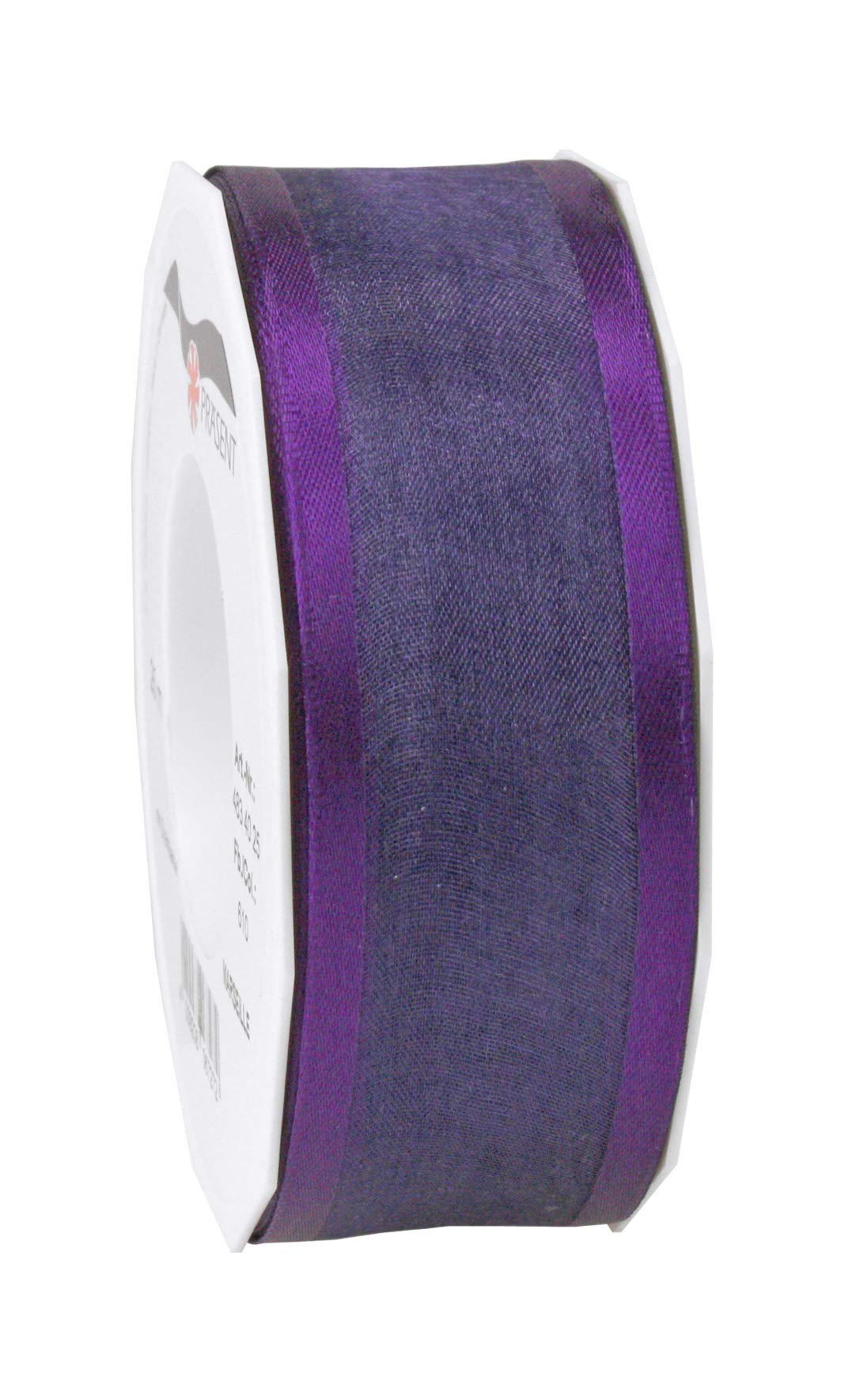 Präsent - Marseille Wired Organza Ribbon Violet 40 mm Width, 25 m Length