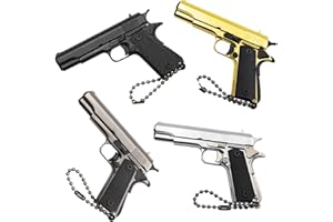 JQTCOL 1911 Mini Gun Keychain Pendant Tiny Pistol Shape Collection Model Key Chain Novelty Cool Ornament For man
