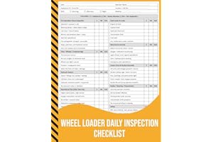 Wheel Loader Daily Inspection Checklist: Pre-Operation Safety & Maintenance Log for Construction, Mining & Heavy Equipment Op