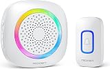 TECKNET Wireless Doorbell Battery Powered RGB Light IP66 400m Range view 1