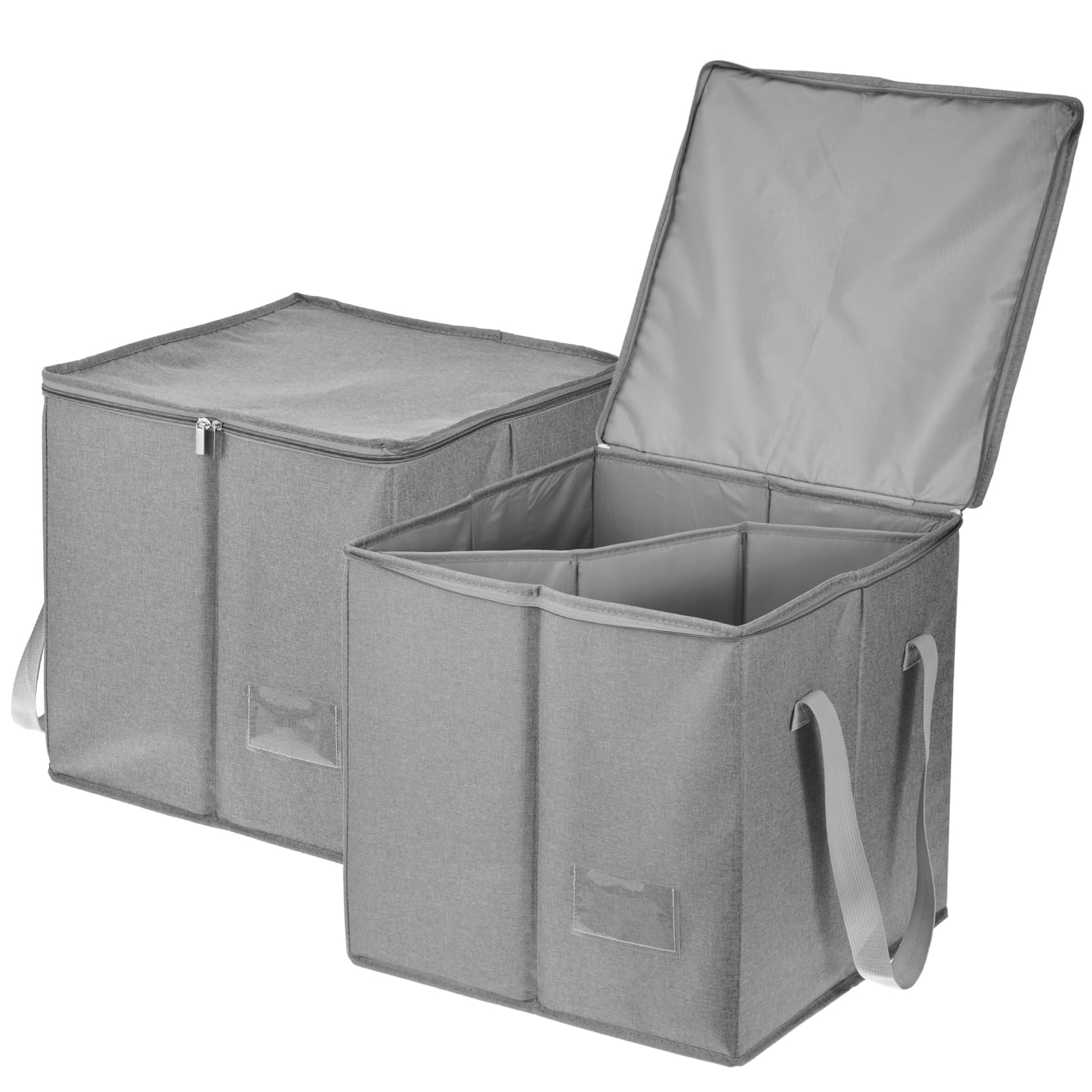 Photo 1 of CODOHI 2 Pack Clothes Organizer Bag-Rigid Containers with Lid, Large Hanger Holder Separate Triangle Hanger Caddy Organizer Box for Closet Tidier Laundry Rooms Wardrobe Drying Rack (2)
