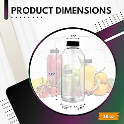 Green Direct 16oz Clear Plastic Reusable Juice