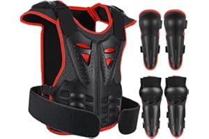 Youth Dirt Bike Gear, JUSTDOLIFE 5 PCS Motorcycle Armbor Protection Jacket, Kids Motorcycle Armor with Knee Pads Elbow Pads Chest Protector Racing,for Outdoor Sports