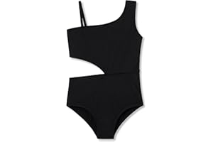 Dvenki Girls One Piece Leopard Print Swimsuits - Bathing Suit with Adjustable Straps Palm Tree Print Swimwear Size 6X-16