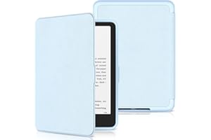 New Kindle Paperwhite 2024 Case 7" (12th Gen) & Kindle Colorsoft Signature Edition Case, Sanyetral Slim PU Leather Cover with Soft TPU Back and Auto Sleep/Wake, Not for Remarkable Kobo -Light Blue