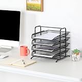 EasyPAG 4 Tier A4 Mesh In Tray Desk Organizer Black view 5