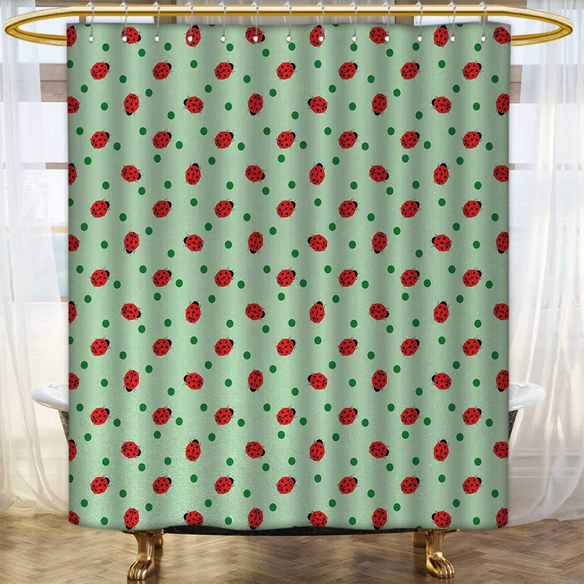 Amazon Com Anhounine Ladybugs Shower Curtains Fabric Traditional