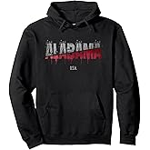 Distressed Alabama USA Pullover Hoodie