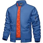 KEFITEVD Bomber Jacket Men Winter Coats Full Zip Windbreaker Mens Jackets Casual Work Coats