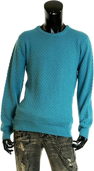 Amazon メンズナーレ Mensnare ニット メンズ セーター カシミア混 Gm 07 ターコイズブルー Ll セーター 通販