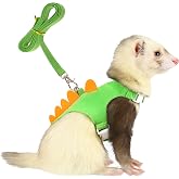 YBEATY Ferret Harness and Leash Set Small Animals Vest Harness with Safe Bell Dinosaur Shaped Leash Set for Baby Rabbit Guinea Pig Teacup Chihuahua Mouse and Other Small Pet