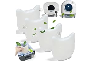 NewKe 4 Pack Deodorizer for Cumrige Self Cleaning Litter Box, Odor Eliminator Compatible with Fumoi Automatic Cat Litter Box, Cute Cat Shaped Design with Camellia Flower Scent, Fragrance Refills