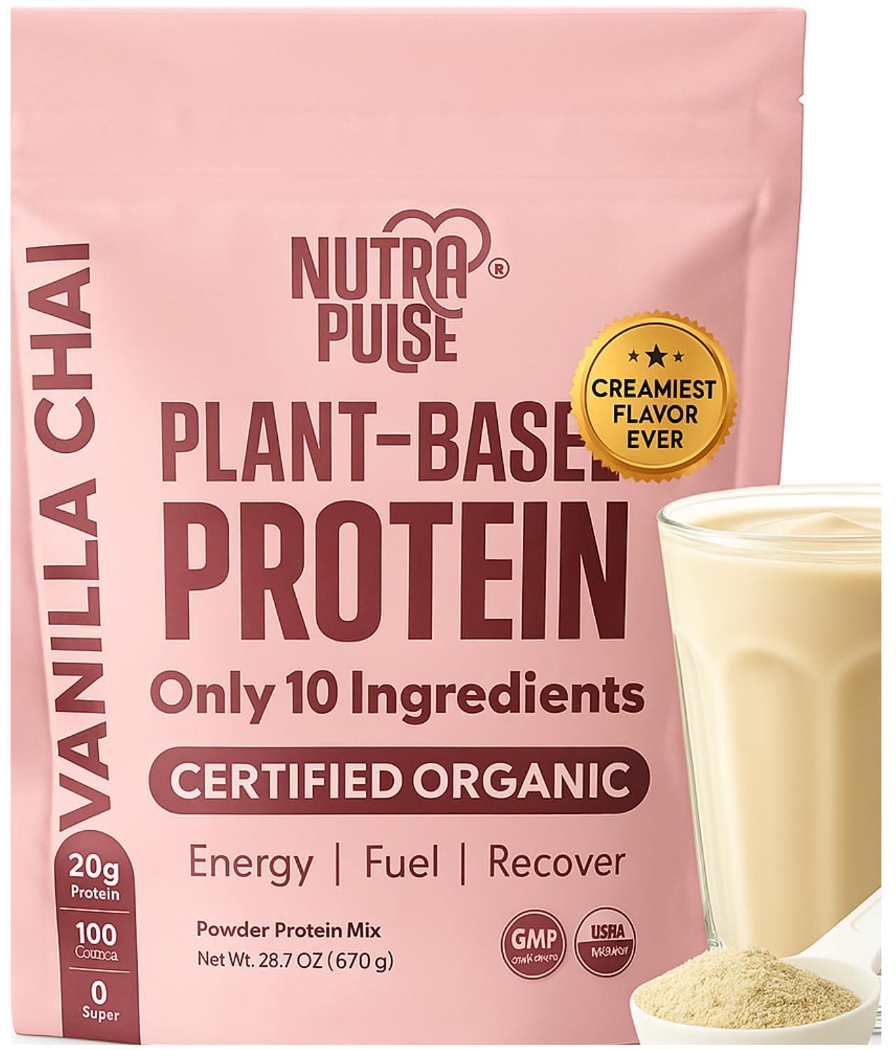 NUTRAPULSE Organic Vegan Protein Powder – Vanilla