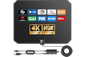 TV Antenna 2200+ Mile Long Range - 2026 Upgraded TV Antenna Indoor for Local Channels, 360° Reception Digital TV Antenna with