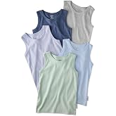 Butterblu Malone 5-Pack Sleeveless Shirts​ 100% Organic Cotton | GOTS Certified Organic Cotton Tank Tops Undershirts for Baby and Toddler Boys, Girls, Soft, Machine Washable
