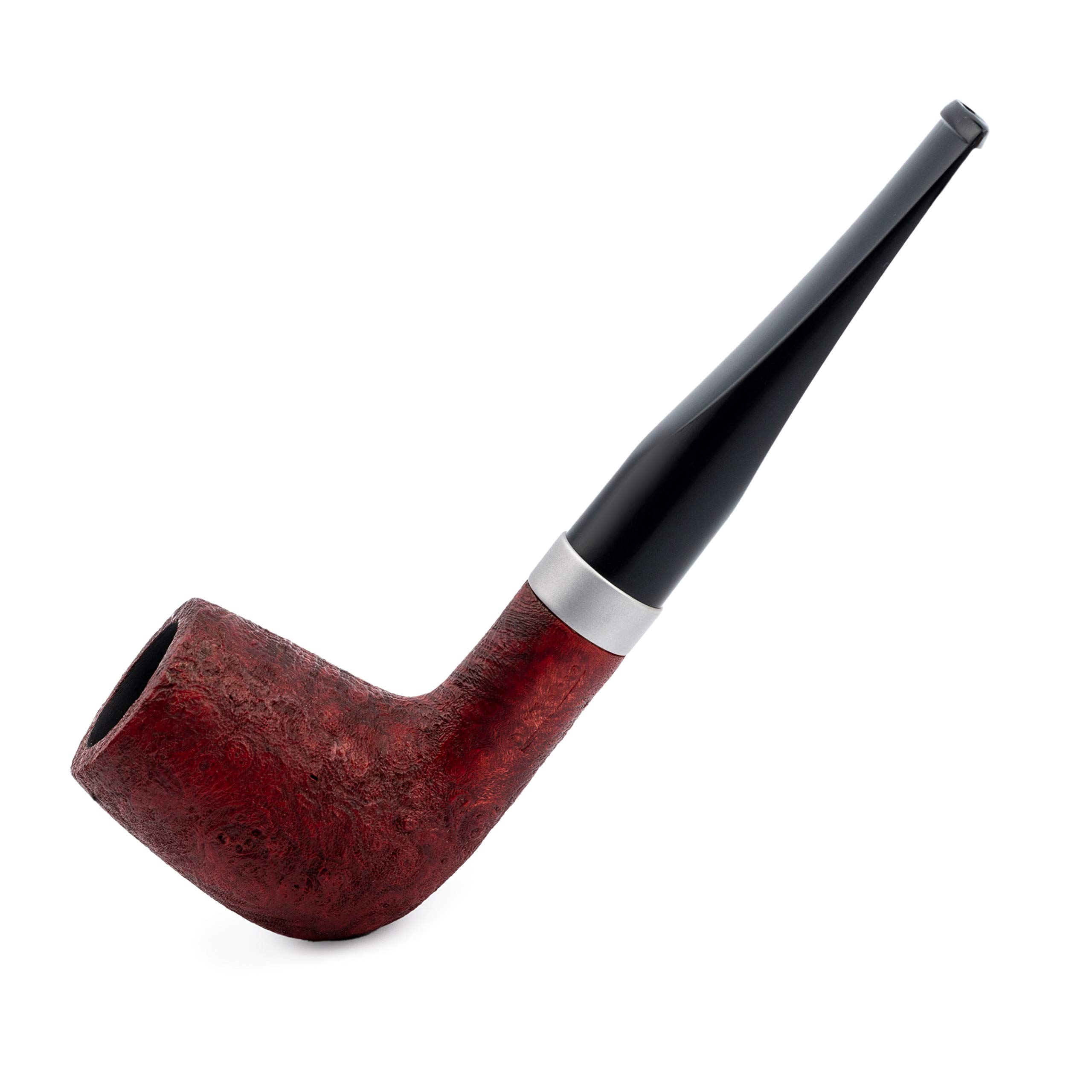 Dr. Watson - Tobacco Pipe, classic Billiard shape, Handcrafted from Briar Root, Fits 9mm filter (Mahogany)