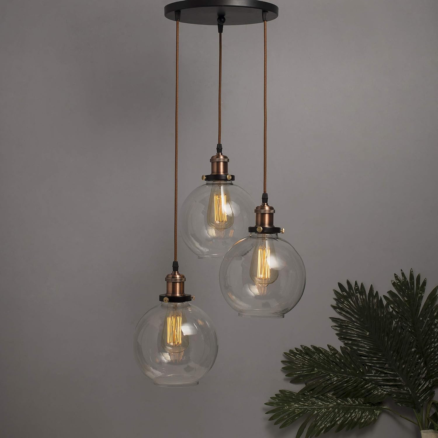 Buy Homesake 60W Hanging Lights, Brown, Antique Copper, Round Online at