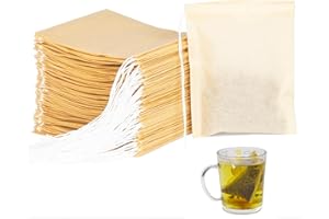SYCARON 200 Pcs Tea Filter Bags, Disposable Tea Strainers Bags for Loose Tea and Coffee Paper Filter Tea Bags with Drawstring