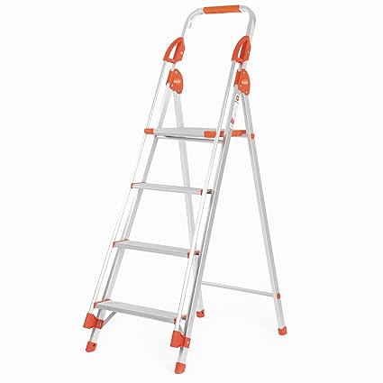 Bathla Sure Step Titanium - 91 cm (3 ft.) Foldable Aluminium Ladder with Support Hand Rails & 5-Year Warranty