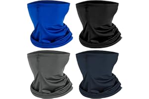 COOLZU 4 Pack Neck Gaiter Face Mask : Balaclava Mask & Bandana Headband for Men Women