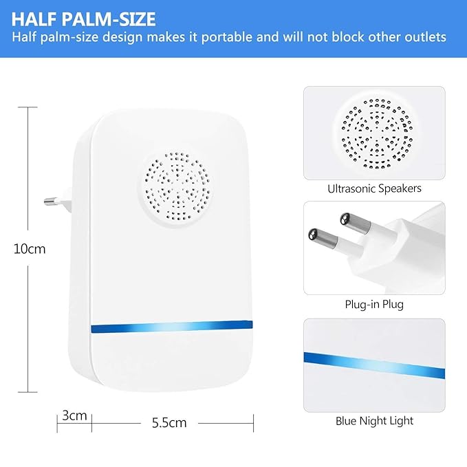 ZHENROG Repelente Ultrasónico Mosquitos, 4 Piezas Electrónico ...