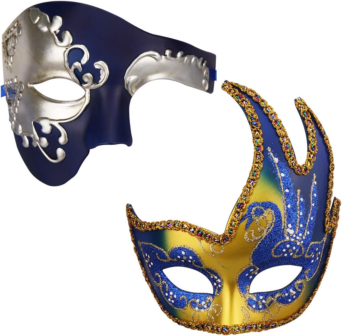 Couple Masquerade Mask Set Halloween Mardi Gras Venetian Ball Mask Party Costume Accessory